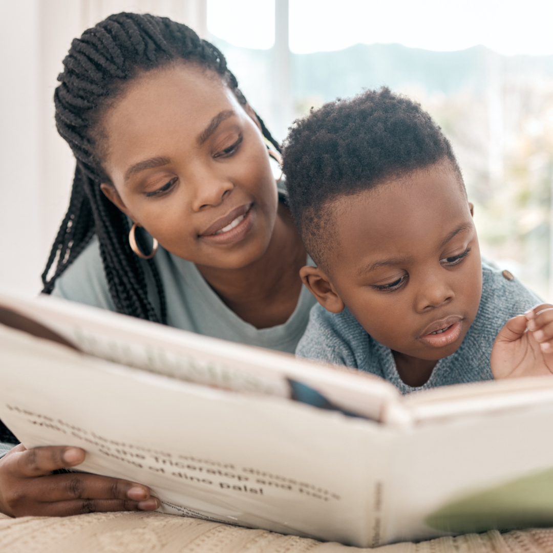 mom learning how to teach your child to read at home